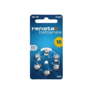 Повітряно-цинкові батарейки для слухових апаратів Renata №10