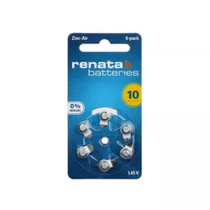 Повітряно-цинкові батарейки для слухових апаратів Renata №10